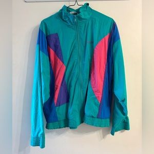 Vintage Dolphin Windbreaker - Teal Pink Purple